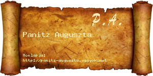 Panitz Auguszta névjegykártya